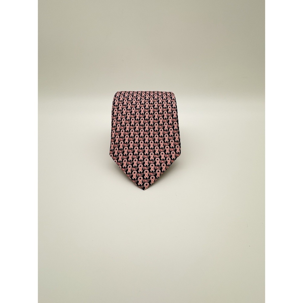 Vineyard Vines Necktie Breast Cancer Awareness Silk Tie Pink Ribbons & Whales